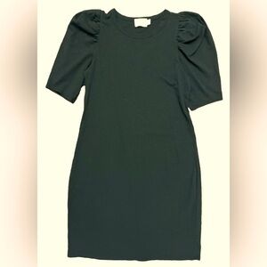 Nation‎ LTD Tshirt Dress Size Small Black Jersey Puff Sleeves Lightweight Mini